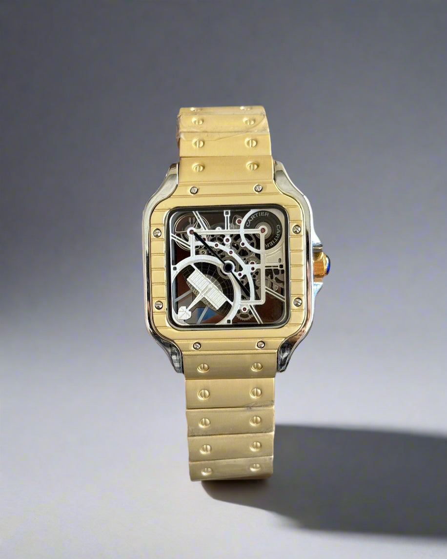Cartier Santos Skeleton Quartz