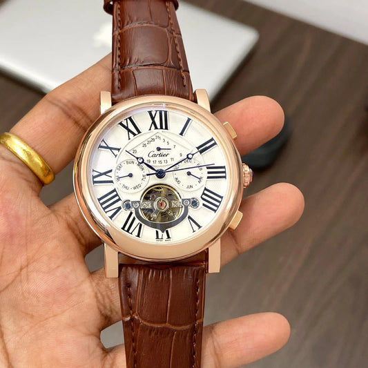 CARTIER - Unforgettable Automatic Leather Watch