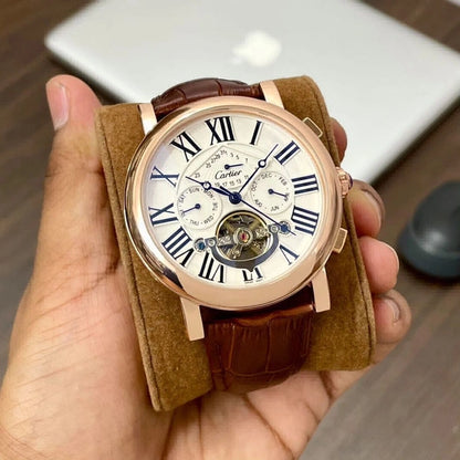 CARTIER - Unforgettable Automatic Leather Watch