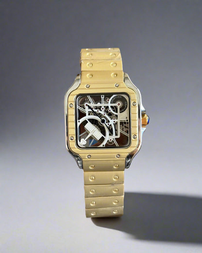 Cartier Santos Skeleton Quartz