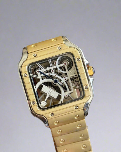 Cartier Santos Skeleton Quartz