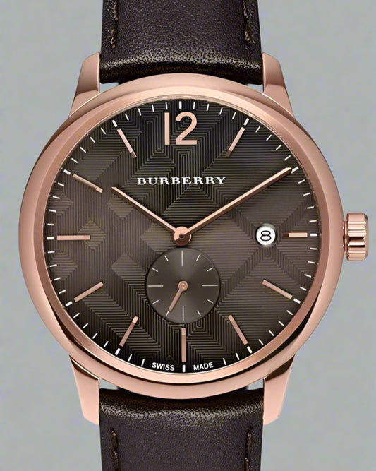 Burberry The Classic Brown Dial Brown Leather Strap Watch For Me