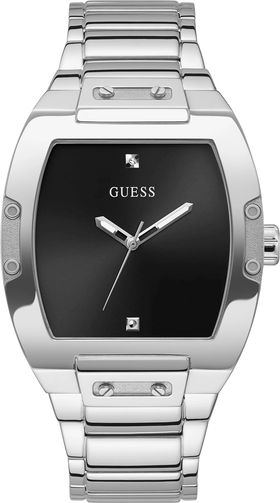 Guess Phoenix Black Dial Silver Steel Strap Watch For Men